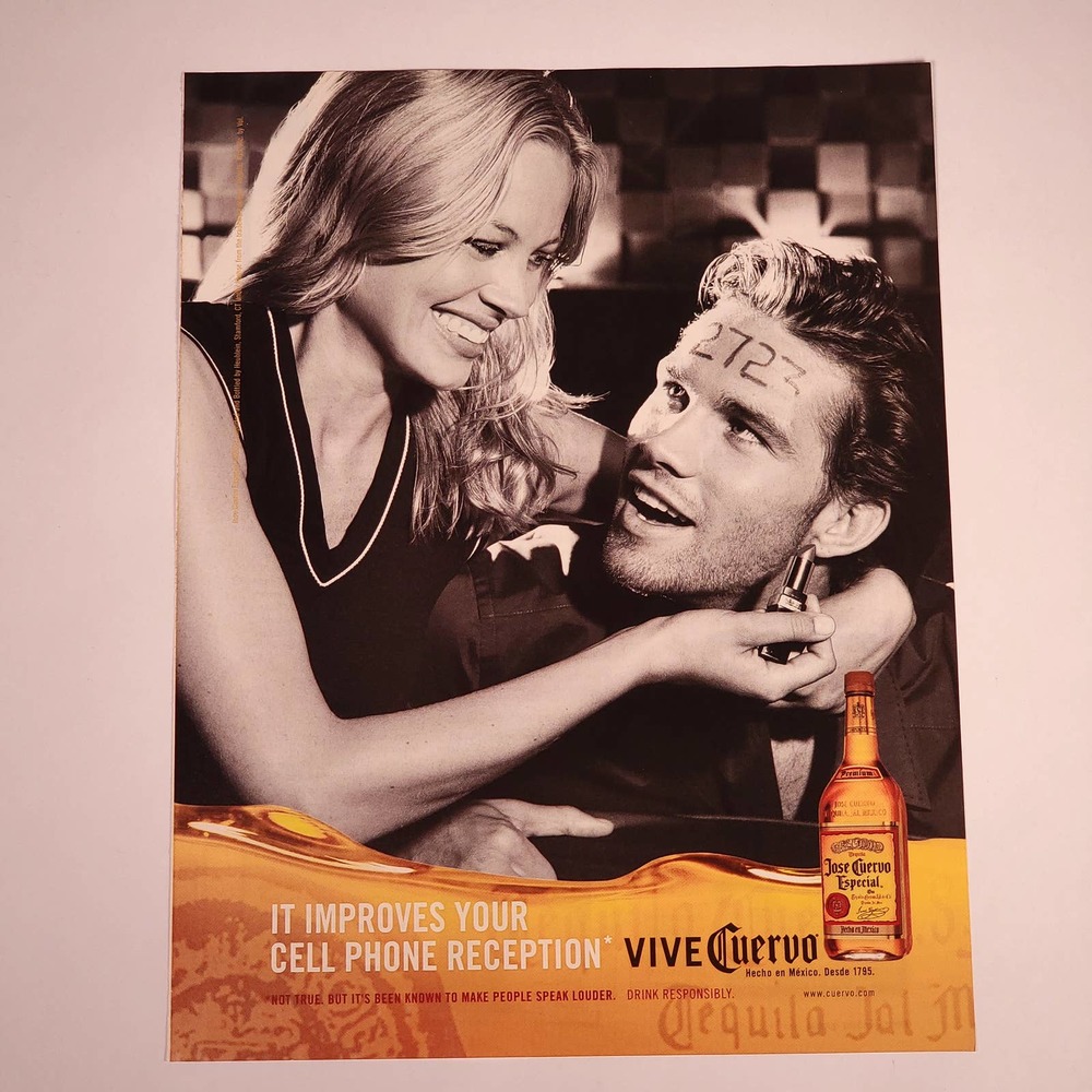 Jose Cuervo Especial "Vive Cuervo" Vintage Print Ad 2003 Maxim Magazine 8.5"x11"
